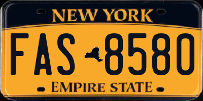 NY license plate FAS8580