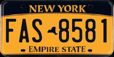 NY license plate FAS8581