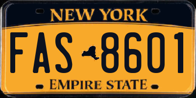NY license plate FAS8601