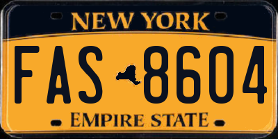NY license plate FAS8604