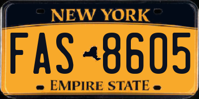 NY license plate FAS8605