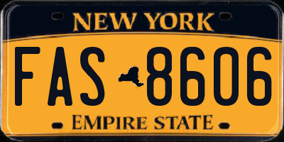 NY license plate FAS8606