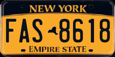 NY license plate FAS8618