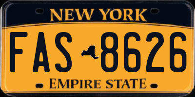 NY license plate FAS8626