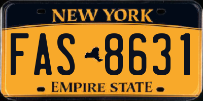 NY license plate FAS8631