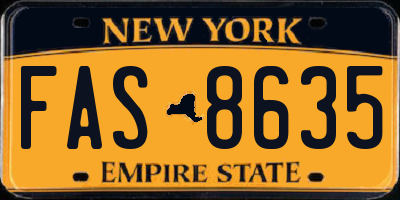 NY license plate FAS8635