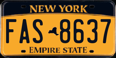 NY license plate FAS8637