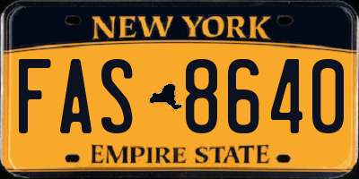 NY license plate FAS8640