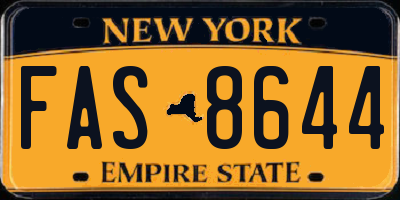 NY license plate FAS8644