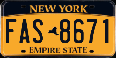 NY license plate FAS8671