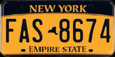 NY license plate FAS8674