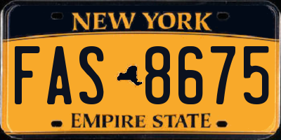 NY license plate FAS8675