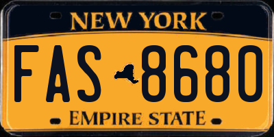 NY license plate FAS8680