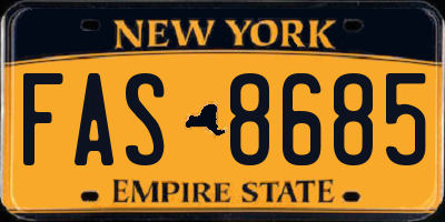 NY license plate FAS8685