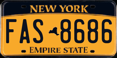NY license plate FAS8686