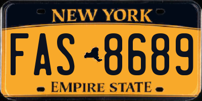 NY license plate FAS8689