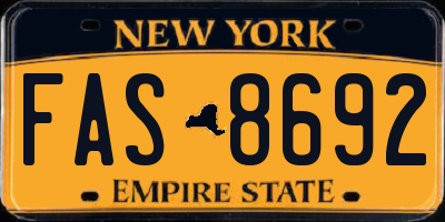 NY license plate FAS8692