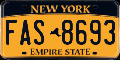 NY license plate FAS8693