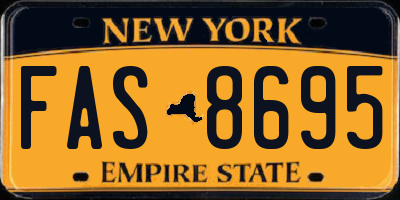 NY license plate FAS8695