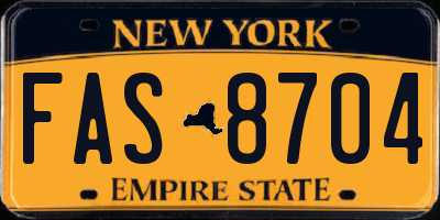 NY license plate FAS8704