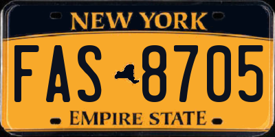 NY license plate FAS8705