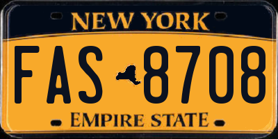 NY license plate FAS8708