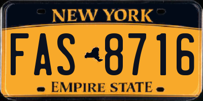 NY license plate FAS8716