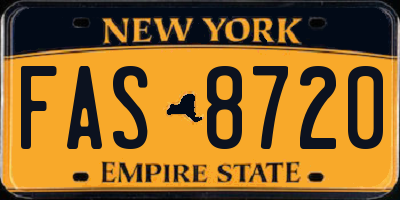 NY license plate FAS8720