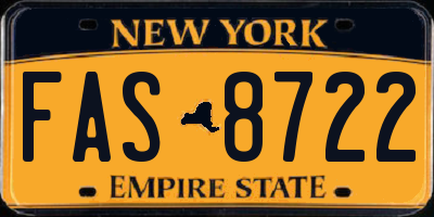 NY license plate FAS8722