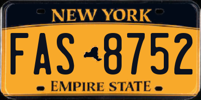NY license plate FAS8752