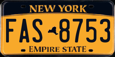 NY license plate FAS8753