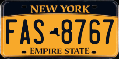 NY license plate FAS8767