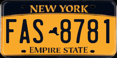 NY license plate FAS8781