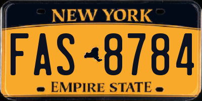 NY license plate FAS8784