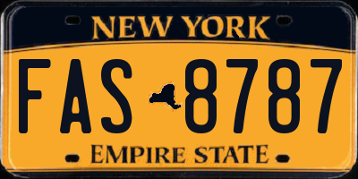 NY license plate FAS8787