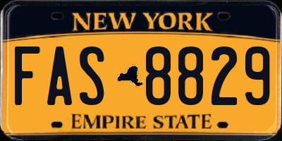NY license plate FAS8829
