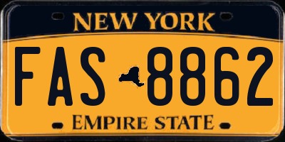 NY license plate FAS8862