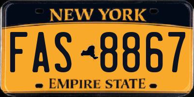 NY license plate FAS8867
