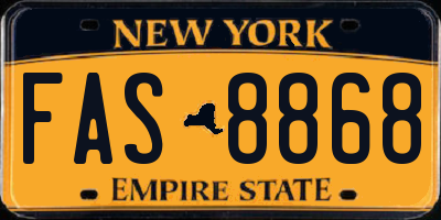 NY license plate FAS8868