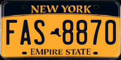 NY license plate FAS8870