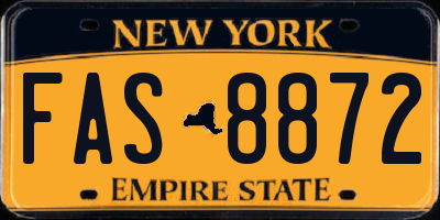 NY license plate FAS8872