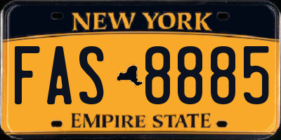 NY license plate FAS8885