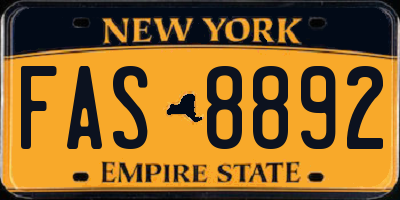 NY license plate FAS8892