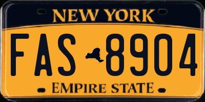 NY license plate FAS8904