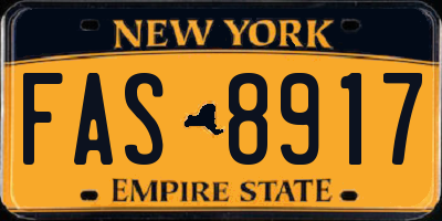 NY license plate FAS8917