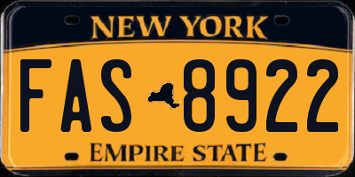 NY license plate FAS8922