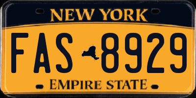 NY license plate FAS8929