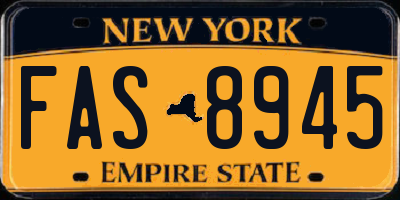 NY license plate FAS8945