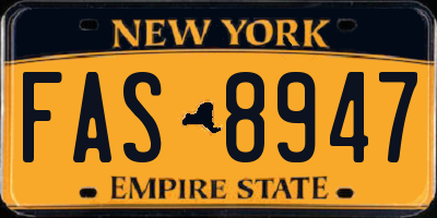 NY license plate FAS8947