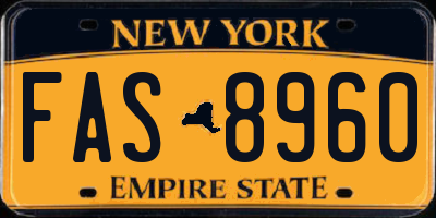 NY license plate FAS8960